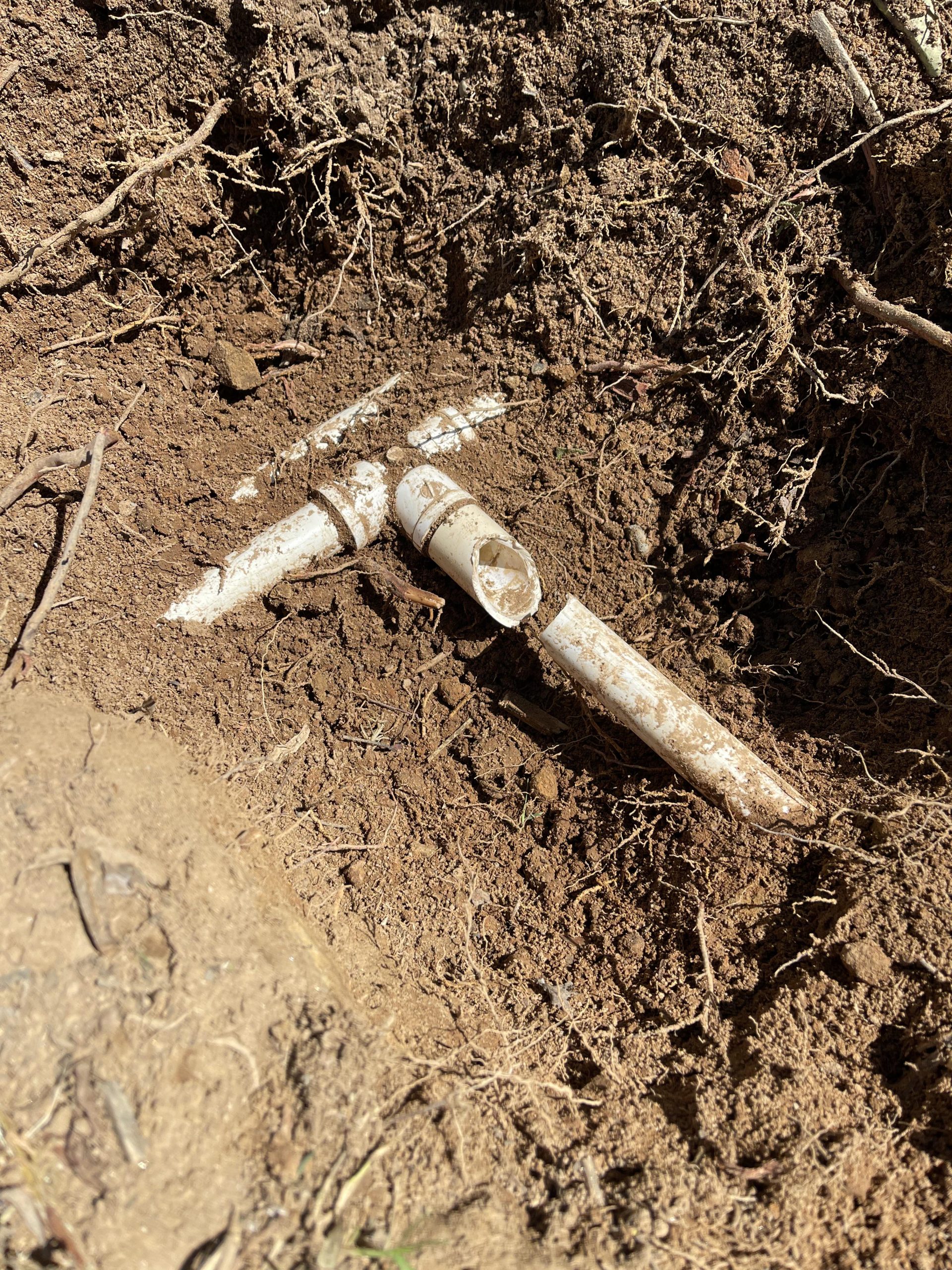 Broken PVC Irrigation Line in Franklin Michigan